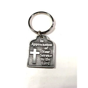 In Appreciation of Your Service to the Lord Religious Cross Keyring